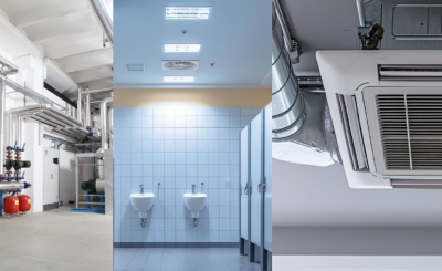 Erneuerung des gesamten Heizungs- und Lüftungsnetzes und Erneuerung der Sanitäranlagen